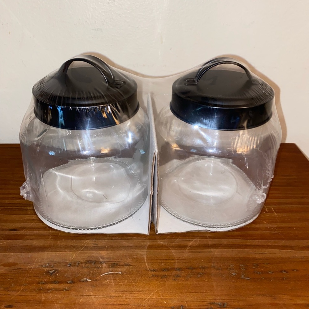 COPY - Two count small glass canisters with metal lids target bullseyes playgro…